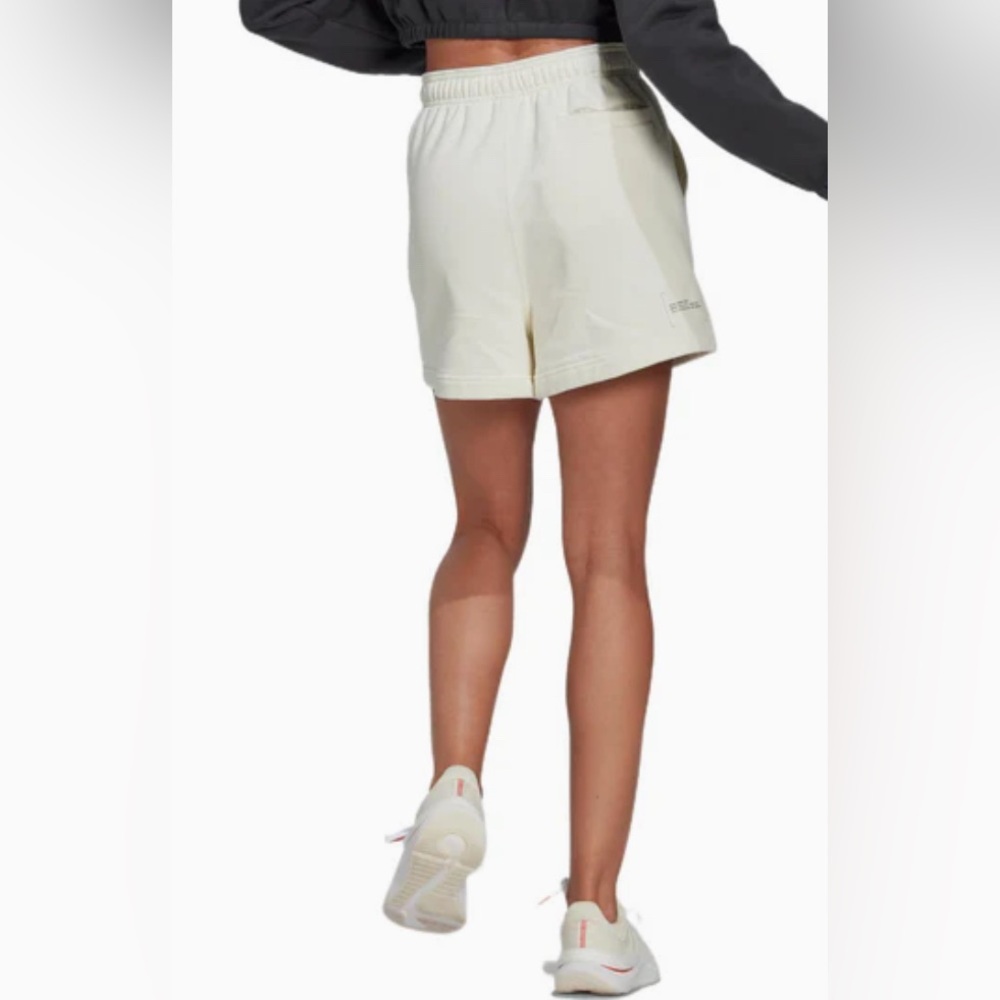 NWT [Adidas] Ps Fleece Drawstring Sweatshorts In Off White Women’s Plus Size 3X - Picture 7 of 14